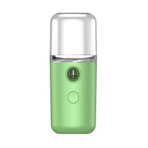 얼굴스팀기 미스트기 홈케어 피부관리기 휴대용 미니 미스트 스프레이 페이셜 모이스춰 라이징 usb 충전식 뷰티 기기 페이스 가습기 데일리 냉각수 분무기, 연한 초록색
