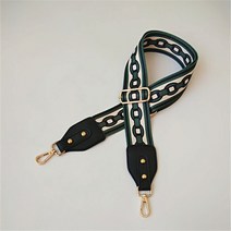 무다스 자가드 패턴 가죽 배색 가방 스트랩 체인 패턴