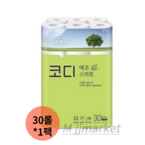 코디 3겹 에코 스마트 롤화장지 22m, 1팩, 4개