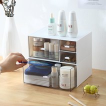 똑소녀 수납정리함 투명 미니서랍 다용도 데스크 무한수납정리함, 03.키높이수납함 핑크, 1세트, 3칸