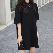 [생활/소품/최저가]_편한 박스티 미니 원피스 여자 여름 반팔 숏원피스 여자반팔티 무지박스티_38035EA