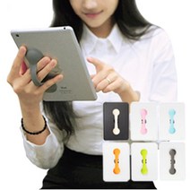 태블릿 PC 패드 대형 스마트스트랩 무공해 실리콘 흡착식 그립 홀더 거치대 다용도 자바라 스마트폰 핸드폰, 모던화이트