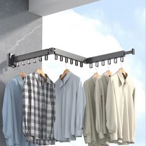벽부착 건조대 3단 접식 빨래건조대 베란다, 블랙