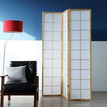 [다오름] 은목 오리엔탈 격자원목 3단 파티션 칸막이 공간분리, 색상:네츄럴