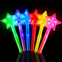 야광맨 LED 야광 별봉 콘서트 파티용품 6색 1pcs 야광봉, [레드]LED별봉+배터리(AG13)4개