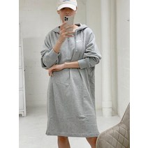 나이키 여성 플러스사이즈 바스트 로고 반집업 기모 후드 원피스 DX6478-063/