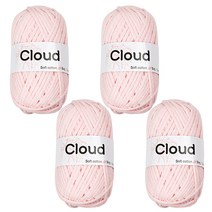 청송뜨개실 클라우드(4볼묶음) 패브릭얀 가방실 코바늘실 뜨개실 털실 클라우드실 페브릭, 16.연핑크