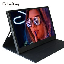 LCD 화면 14 인치 1920x1080 IPS FHD USB 입력 얇은 게임용 디스플레이 휴대용 모니터 판매, 01 Black_04 EU 플러그