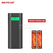 NKTECH 외부 파워 뱅크 18650 배터리 USB LCD 충전기 박스 메이트 20 P20 프로 아이패드 에어 아이폰 호환 X 안드로이드 셀 MP3 1A 2.1A, [05] BK With 2X 3000mAh