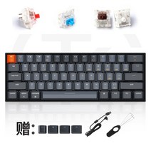KeychronK12 무선 기계식 키보드 60 듀얼 모드 블루투스 소형 61 키 핫 스왑은 Mac/iPad 노트북 오피스 태블릿 전용 컴퓨터 외부 적축 타이핑 티샤프트 라이트, 공식 표준, K12A  기본  백색 플라스틱 프레임 - 카다론 기계, 빨간색 축