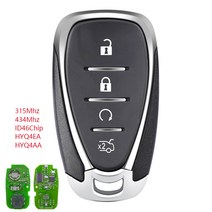 자동차 원격시동 경보기 스마트폰 매직카 키장착 이지카 스마트 오토바이 Okey 리모컨 없음 315/434Mhz 쉐보레 Camaro Cruze Malibu 2016-2020 불꽃 적, 버튼 4개 7, 시간당 433mhz