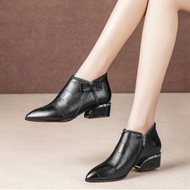 앵클 부츠 플랫폼 레이스업 벨트 슈즈 캐주얼 깅엄 여성용 뒤꿈치 겨울 숏 빅사이즈 42