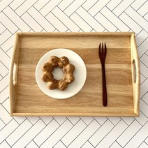 나무 사각 손잡이 쟁반 감성카페 트레이 원목 서빙, 2. 나무 사각 손잡이 트레이 (2호)