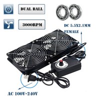 미션오일쿨러 컨트롤러 포함 3000RPM 냉각 팬 Btc 머신 섀시 워크스테이션 캐비닛 라, 16.2 Fans Dual Ball - USA Plug
