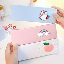 귀여운 캐릭터 포인트 펜슬케이스 플라스틱 슬림 필통, 블루에그1P
