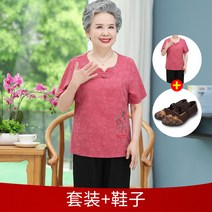 중노년 여성 엄마 여름옷 꽃자수 6070 t셔츠 할머니 와이드 루즈핏 3938301092