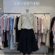 레니본 배색러플양면티셔츠(RE21B4ST702 CR)