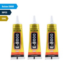 다용도접착제 강력 순간 유리 금속 강마루 접착제 Bulaien E8000 50ML 투명 접촉 전화 수리 섬유 천 DIY 나무 정밀 팁 30 개, 1.BLE E8000 50ML 30PC