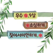 디자인특허 주문제작 벚꽃 자수 강아지 산책 메시지 명찰 네임택 리드줄 반려견 이름표 인식표 (벨크로), 챠콜원단+형광그린글씨, 대형견(11kg~)폭4.8cm