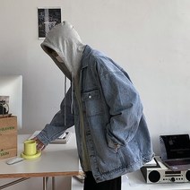 [당일출고] 네오 레이어드 후드 데님자켓 남녀공용