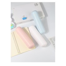 몽실몽실 대용량 2단필통 가벼운 플라스틱필통 둥근 둥근 원통필통 문구필통, 화이트