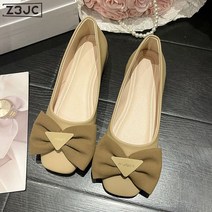 Z3JC 여성 통굽 펌프스 웨지 단화