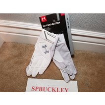 언더아머 배팅장갑 UA UNDER ARMOUR YARD CLUTCH ADULT BASEBALL BATTING GLOVES 1265933 NWT PAIR, White, SMALL