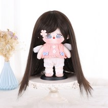 20cm 솜인형 가발 고열사 롱 스트레이트 모음 인형 소품, 1개, 다크브라운