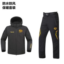 22SUNLINE 겨울 양털 보온 낚시복세트 바람막이 소프트쉘 낚시조끼, C04-D 패상의