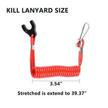 보트 엔진 선외기 안전 킬 스톱 스위치 커넥터 lanyard cord compatible with Marine mercury tohatsu 모터 킬 스위치, [01] kill lanyard red