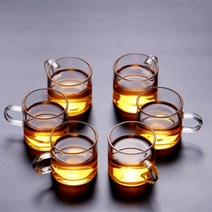 6p 세트 투명 찻잔 순수 꽃차 내열 유리, 상세페이지 참조, 단품