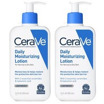 세라비 데일리 모이스처라이징 로션 라이트웨이트 노멀 투 드라이 스킨, 355ml, 2개