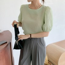 [바보사랑] 겟잇미 딧다멩 퍼프 기본 링클 블라우스[겟잇미]