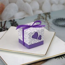 선물포장박스 종이박스 포장상자 사탕 마카롱 포장 2050100pcs 싸바리박스 48, 100개, 하트 퍼플