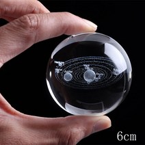 지구본 레이저 각인 태양계 공 3D 미니어처 행성 모형 구체 유리 지구 장식 홈 선물 사무실 6cm, [01] 6 CM, [08]  with goldbase