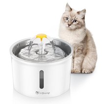 IsYoung Cat Fountain 1.6L 자동 반려동물 분수대 급수기 개/고양이 건강 관리 분수 및 위생적인 개 664279, Grey