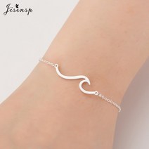 목걸이 대학생 우정 초커 탄생석 여자 20대 추천 Jisensp 스테인레스 스틸 웨이브 목걸이 펜던트 비치 서퍼