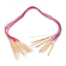 대바늘 18 개 크기 아프간 덴마크 탄화 대나무 바늘 후크 전문 직조 니트 세트, [04] 120cm colorful