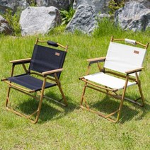 오프스텝 캠핑의자 감성 캠핑체어 접이식 원목 폴딩 의자, 블랙