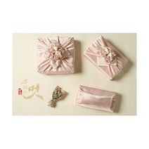 와이트패키지 포장보자기 이바지 색동리본예단함 노리개 추석 고급포장, 70x70