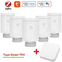 스마트 온도 제어 시스템 zigbee smart thermostat temperature controller 난방 정확한 trv 조절기 라디에이터 밸브 음성 via alexa, c-조합 1