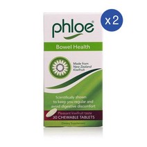 플로에 보웰 헬스 키위 추출물 프리바이오틱스 엔자임 츄어블 타블렛 30정 PHLOE BOWEL HEALTH CHEWABLE Prebiotics Kiwi Extract, 2개