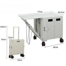 야외 캠핑카트 캠핑 왜건 폴딩박스, 베이지 [선반 확장] 4륜휠