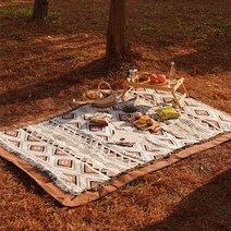 아웃도어 캠핑 매트 소품 보헤미안 캠핑 담요 피크닉 천 방습 매트 식탁보, 사진 소품에 적합한 수분 패드가 없는 일리노이 9