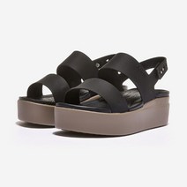 [크록스] 브루클린 로우 웨지 우먼스 [CRS206453/BLACK/MUSHROOM/007