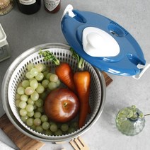 스텐레스 야채탈수기 식품용 탈수기 채소 물빼기 수동, 그레이