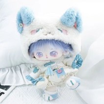 무속성솜인형 아이돌 20cm 몸체 모던 하얀 키덜트 눈망울 수제 조카선물 솜깅이, 20CM(골격있음), 블루헤어인형 블루여우옷세트