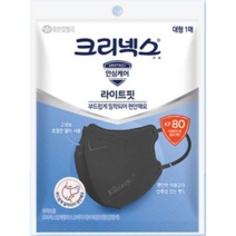크리넥스 마스크 KF80마스크 황사 미세먼지 대형 블랙 40매, 30개입