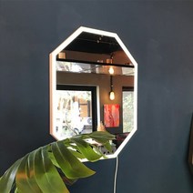 LED 간접 - 비비안 8각 직사각 거울 600x800, 네이비