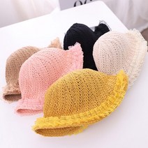 준캡 유아 아동 어린이 니트레이스챙 밀짚모자 봄 여름 가을 자외선차단 귀여운모자